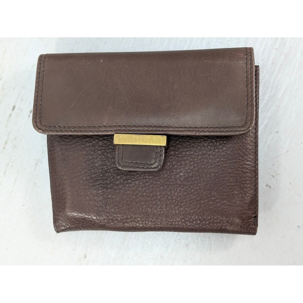 Princess Gardner Royalle Collection Leather Bi-Fold Wallet Snap Brown Retro
